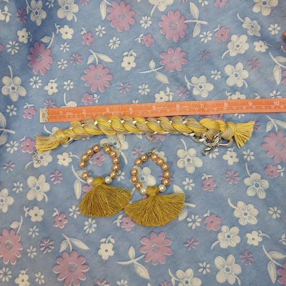 3120 Threaded Link Bracelet and Earrings Set - Picture 4 of 5